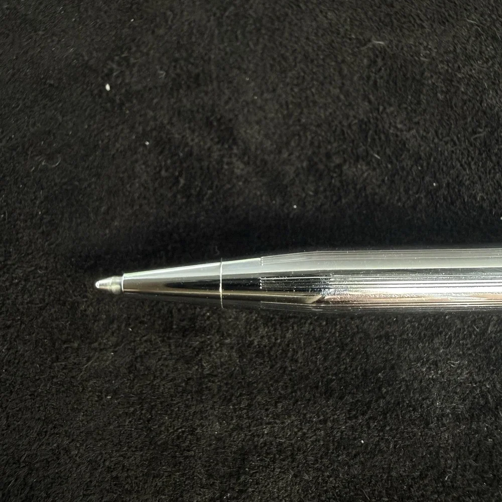 Vintage Cross Classic Century In Chrome Ballpoint Pen W/Monogram 